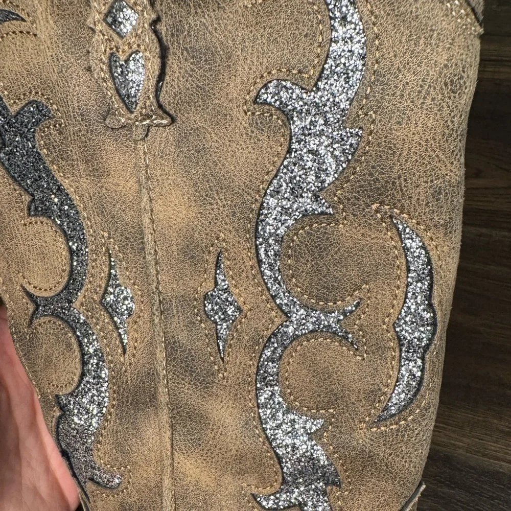 Pierre Dumas brown boots with glitter embellishments size 7 - Picture 4 of 6